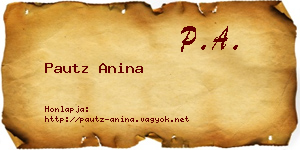 Pautz Anina névjegykártya